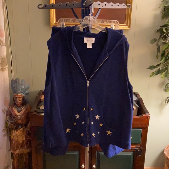 Sport Savvy sleeveless hoodie & capris set 1X - Picture 1 of 13